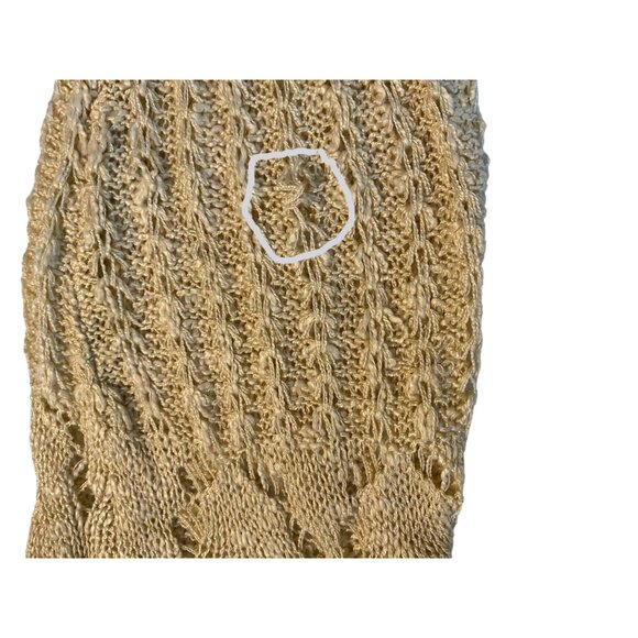 A Peach Sweater Women Large Beige Fringed Pullover Crochet Bohemian Bell Sleeves - Picture 8 of 13